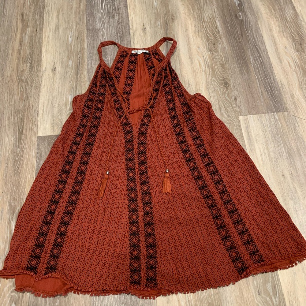 Burnt orange flowy dress American eagle